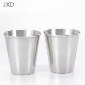 JUXINDA Échantillon gratuit de verres <span class=keywords><strong>à</strong></span> liqueur en acier inoxydable Petites tasses en métal Tasses <span class=keywords><strong>à</strong></span> expresso empilables pour le camping - Product Image 3