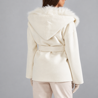 Manteau double face en fourrure de renard et laine, fabrication directe usine, service d'échantillons personnalisés OEM/ODM, manteau d'hiver pour femme