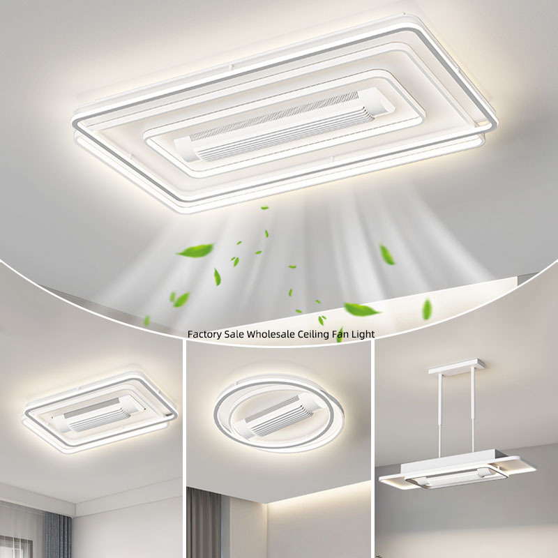 Modern Iron LED Ceiling Fan Light with 6-Speed Remote Control Full-Spectrum Lighting for Living Room & Bedroom