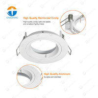 Soporte de Luminaria Downlight Empotrable para Techo a Elegir Cuadrado o Redondo, Carcasa de Módulo de Foco COB, Casquillo GU10 GU5.3 MR16 para Luz de Foco LED