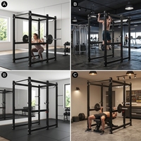 Rack de musculation combiné demi-complet ou complet en acier au carbone Q235 robuste pour usage commercial et exercices de fitness complets