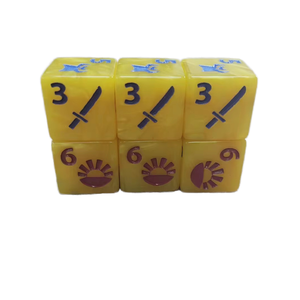 Mới lạ màu vàng Pearlescent DICE thiết lập tùy chỉnh Acrylic DICE với biểu tượng đặc biệt cho Tabletop chơi game - Product Image 1