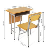 Ensemble de bureaux et chaises d'école durables en gros, table d'examen ignifuge pour étudiants, chaises et tables de classe pour l'école primaire