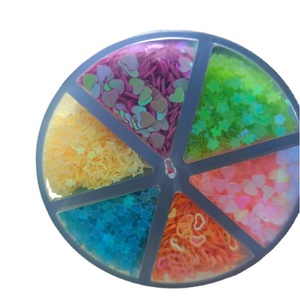 6 Colors Glitter Sequins Bottled Colorful Stars Hearts Glitter Powder Wholesale for Nails Crafts Painting Slime Tumbler <strong>Dec</strong> - Product Image 1