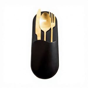 Porta Cubiertos de Cuero PU Personalizado, Portátil, para Restaurante, para Regalo - Product Image 1