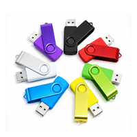 Clé USB pivotante miniature en métal, clé USB portable, mémoire flash, logo personnalisé pour cadeau promotionnel de bureau