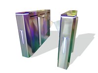 Tourniquets Gater GT-FLP-513 en acier inoxydable avec scanner de codes QR sans contact, verre trempé, protection IP65, réglage bidirectionnel 35°