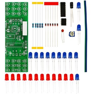 ชุดอุปกรณ์ไฟอิเล็กทรอนิกส์ DIY OKY1319 NE555 CD4017 IC LED สีแดงน้ำเงิน ชุด DIY ไฟกระพริบสองสี - Product Image 4