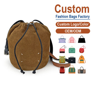 Sac bandoulière à cordon en cuir pleine fleur et daim – Texture douce, effet velours avec finition mate | Chaud et polyvalent |   Style européen - Product Image 1