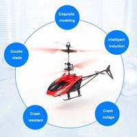 Nouvel Avion Télécommandé Électrique en Plastique avec Capteur, Mini Hélicoptère RC Suivez-Moi avec Lumières, Jouet pour Enfants et Adultes Débutants, Piles Incluses