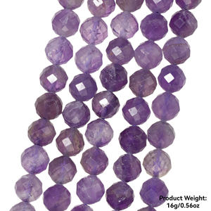 Cuentas de piedras preciosas de cristal curativo, <span class=keywords><strong>accesorios</strong></span> de joyería DIY, piedra Natural, <span class=keywords><strong>aguamarina</strong></span>, cuarzo rosa, citrino, cuentas sueltas facetadas redondas de 6mm - Product Image 6