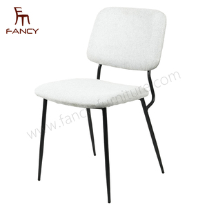 Chaises de ménage d'hôtel de restaurant simple contemporain de conception nordique chaises de salle à manger en cuir blanc d'unité centrale - Product Image 1