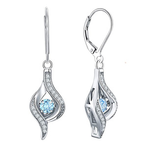 Orecchini Pendenti Classici in Argento 925 con Cristalli e Strass, Montatura a Castone, per Donna, Gioielli da Sposa, Placcati in Rodio, a Goccia d'Acqua - Product Image 6
