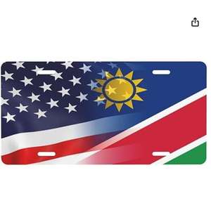 Plaque d'immatriculation patriotique avec drapeaux de <span class=keywords><strong>Maurice</strong></span> et des États-Unis, emblème 6 x 12 pouces, plaque d'immatriculation avant de voiture, accessoire de décoration de voiture - Product Image 6