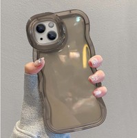 Coque de téléphone en TPU transparente avec bord ondulé invisible, double support, pour iPhone X Xr Xs 11 12 13 14 15 16 17 Pro