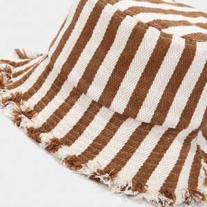 2024 New Korean Version Quilted Distressed Edged Bucket <b>Hat</b> Women Lady Autumn Popular Herringbone Sunshade Bucket <b>Hat</b> - Product Image 3