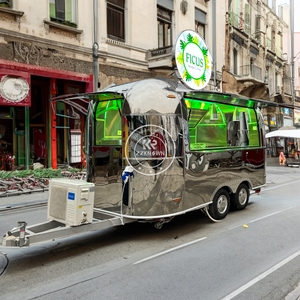 รถขายอาหารเคลื่อนที่แบบรถพ่วง ปี 2025 พร้อมครัวครบชุด สำหรับขายอาหารทอด ปลา ไอศกรีม พิซซ่า - Product Image 1