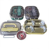 Boîte à lunch isotherme grande capacité en acier inoxydable 304 ; Boîte bento pour étudiants/employés de bureau ; Chauffante et portable, qualité alimentaire