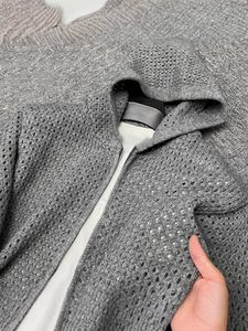 Cardigan <span class=keywords><strong>zippé</strong></span> décontracté pour <span class=keywords><strong>homme</strong></span> en <span class=keywords><strong>maille</strong></span> ajourée, respirant et léger, à manches longues - Product Image 3