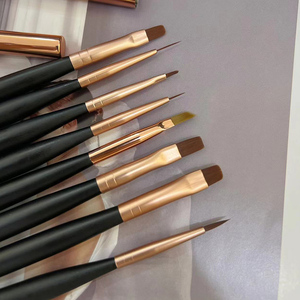 Ensemble de pinceaux pour gel UV, pinceaux plats pour la photothérapie, poils en nylon pour la décoration des ongles professionnelle - Product Image 4