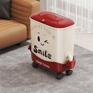 Smiling Trash Can Large Size Rectangular With Lid Indoor Use For Living Room And Bathroom Multi Functional Waste Bin - Product Image 1