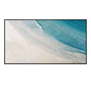 Peinture de paysage marin minimaliste Azure, peinte à la main, encadrée, décoration moderne de luxe pour la maison, hôtel, design d'intérieur - Product Image 2