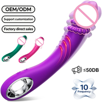 Silikon Doppelschlaufen-Perlen-Vibrator - 10 Frequenzen Großer Dildo und Vibrator für Frauen, Individuelles Private Label für Erwachsenen-Sexspielzeug