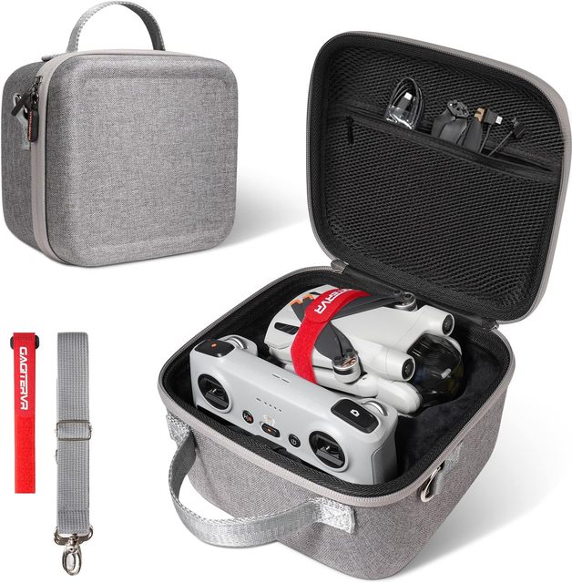 HardCase for DJI MINI 3/3 Pro Drone - Compatible with DJI RC/RC N1 Remote Controllers, Shoulder Strap and Propeller Holder Strap