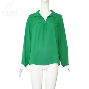 YuFan Long Sleeve Short Wear Lightweight Casual Shirt For Women Floral Simple Style Blouse