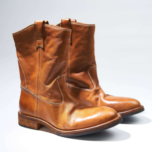 <strong>Women's</strong> Maillard Western <strong>Boots</strong> Italian Horsehide Vintage Washed Handmade V-Cut Ankle Block Heel Autumn Winter <strong>Genuine</strong> <strong>Leather</strong> - Product Image 1