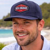 Casquette Snapback de Sport Hip-Hop à 5 Panneaux en Velours Côtelé Bleu Marine Vintage avec Logo Personnalisé OEM et Écusson Tissé – Qualité Supérieure – Vente en Gros
