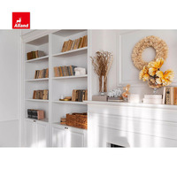 Allandcabinet Armoire de cuisine de style campagnard français avec cadre américain Armoire en bois massif blanc perlé et surélevé