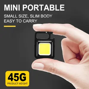 Mini lampe de poche Portable 3 Modes de lumière, torche Rechargeable USB LED, lampe de travail, petite lampe de poche, Camping, porte-clés
