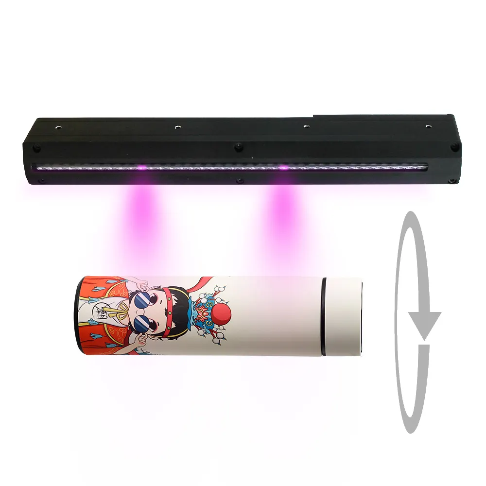 Printer silinder UV LED sistem lampu penyembuhan 365nm 385nm 395nm 900W sistem penyembuhan UV untuk pencetak botol