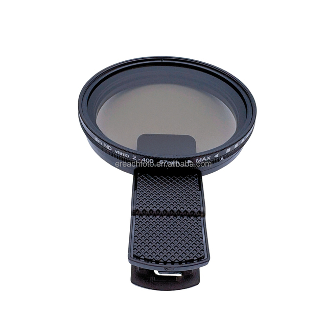 ND2-400 Neutral Density Fader Variable ND Filter Adjustable 52/67mm with Clip for Mobile Phone