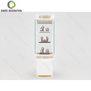 Comptoir de présentation de bijoux moderne, vitrine en verre avec serrure - Product Image 4