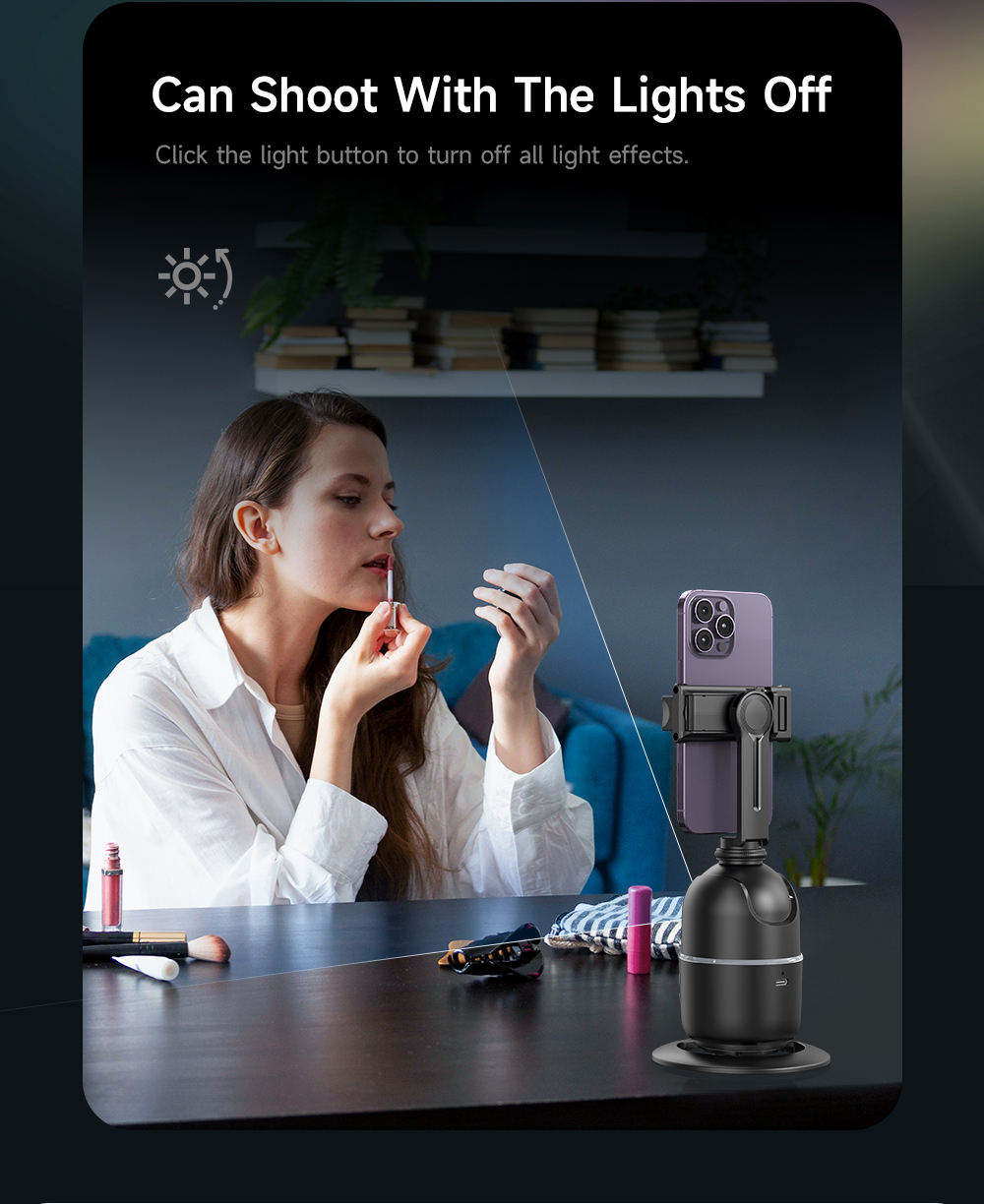 Full-Automatic Gimbal Mobile Phone Stabiliser Face Tracking AI Table Stand Desktop Bracket-Follow-Camera Mobile Phone Holder