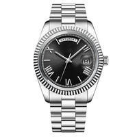 Montre classique pour hommes en acier inoxydable Vintage Private Label OEM Logo personnalisé Montre-bracelet de luxe Montre tendance à quartz pour hommes