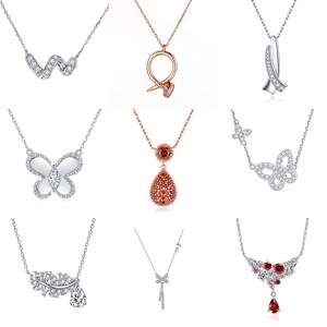 Wholesale Luxury Romantic <b>Solid</b> 925 Sterling <b>Silver</b> Zircon Sunflow Women's Charm Pendant <b>Necklace</b> Colored Birthstone Gold Plated - Product Image 3