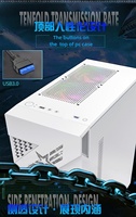 Boîtier PC USB3.0 Mid-Tower Gamer avec panneau latéral en verre trempé prend en charge la carte mère ATX pour les jeux