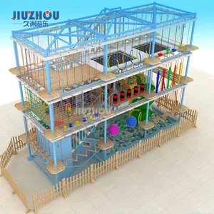High-rise Adventure Park Equipment Climbing Colored Net Indoor Outdoor Rope Tennis Court Playground Climbing Rope Course