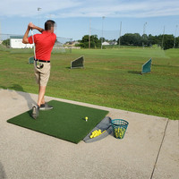 Tapis d'entraînement de golf pour le practice, tapis de frappe pour le putting, tapis de driving range 1500x1500mm 33kg 40mm avec couche de gazon synthétique PP 55mm d'épaisseur