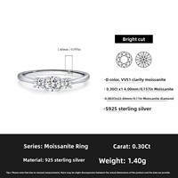 Bagues empilables en argent sterling 925 véritable avec moissanite étincelante pour femme, bijoux classiques et romantiques pour mariage