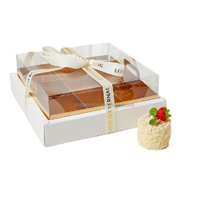 Boîte d'emballage pour gâteaux à quatre palais et à <span class=keywords><strong>neuf</strong></span> palais, boîte à dessert, boîte à fruits pour pique-nique, plateau à découper, boîte en papier avec couvercle en plastique transparent - Product Image 3