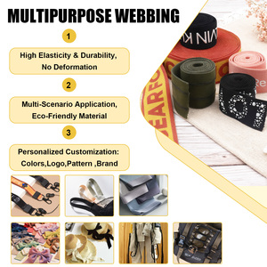 Patrones personalizados Correas elásticas 10-40mm Correas de poliéster Correa de alta elasticidad Durabilidad Correas personalizadas para ropa de marca - Product Image 2