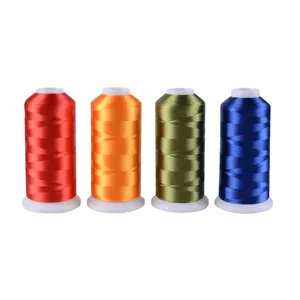 Excellent quality dope dye yarn 100 polyester embroidery thread 120D2 for machine