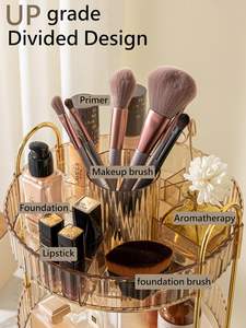 Organisateur de cosmétiques rotatif de luxe léger en PP, boîte à bijoux pour salle de bain, bacs de rangement sur pied pour la maison - Product Image 2