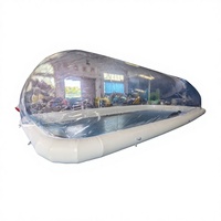 Couverture de piscine gonflable transparente de qualité supérieure pour usage commercial, certifiée CE, en PVC, construction durable, garantie 1 an