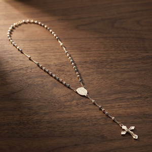 3 Tone Guadalupe Rosary Gold Plated Rosary fashion jewelry <b>chain</b> Tri color cross necklace fashion <b>chains</b> necklaces charms - Product Image 3