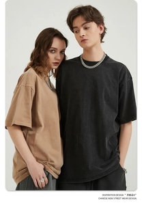 High Quality Acid Washed Vintage T-Shirt for Men 100% Cotton Customized Print Retro Streetwear Over-sized Fit - Product Image 2